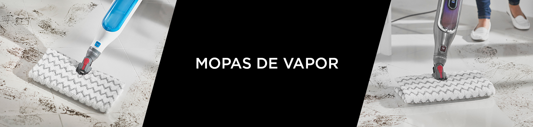 Dos mopas de vapor Shark limpiando suelos duros